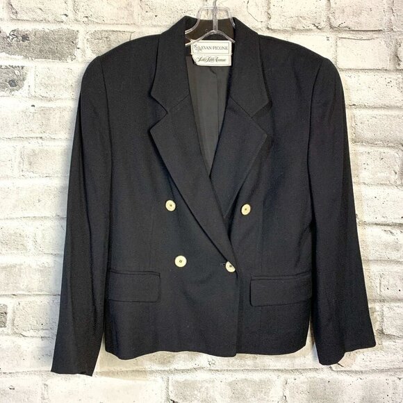 Vintage Union Made Evan Picone Double Breasted Cropped Blazer - Picture 1 of 13